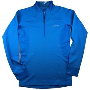 Columbia Men's Small Omni-Heat Heavyweight Half Zip‎ Base Layer Blue
